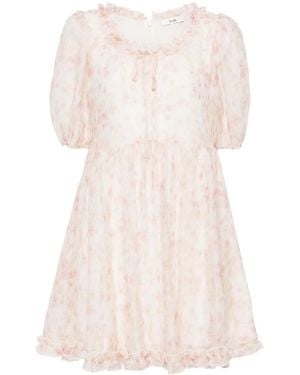 B+ AB Tie-Dye Plissé Minidress - Natural