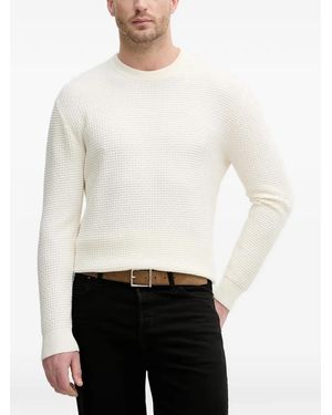Sisley Pullover Mit Waffelstrick-Muster - Weiß