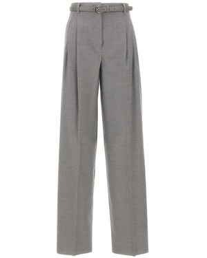 Max Mara Lago Pleated-Waist Pants - Grey