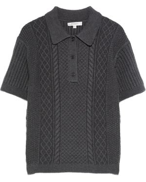 JW Anderson ケーブルニット ポロシャツ - ブラック