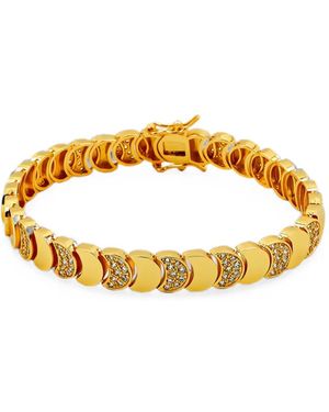 Lady D World Crystal-Embellished Moon Bracelet - Metallic