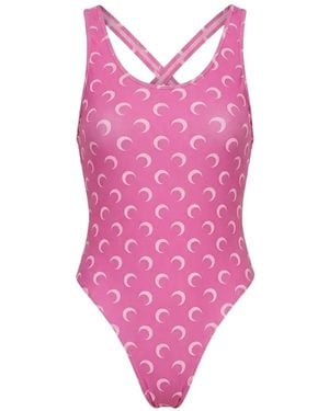 Marine Serre Moon-Printed Swimsuit - Pink