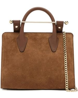 Strathberry Mini Chain-Detail Tote Bag - Brown
