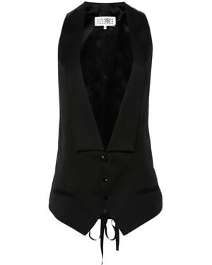 MM6 by Maison Margiela Shawl-Lapels Waistcoat - Black