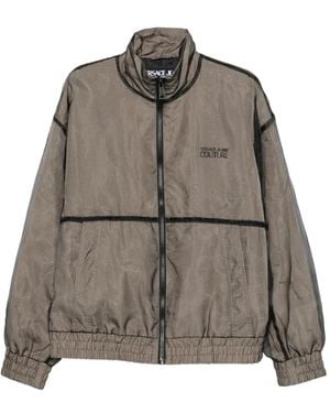 Versace Jeans Couture Logo-Print Zip-Up Jacket - Brown