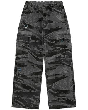 Aape By A Bathing Ape Camouflage Flap-Pocket Trousers - Grey