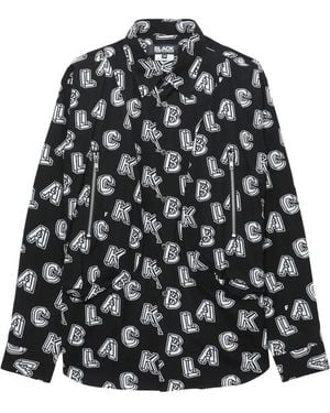 COMME DES GARÇON BLACK Alphabet-Print Zip-Detail Shirt - Black