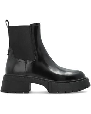 COACH Lug-Sole Leather Chelsea Boots - Black