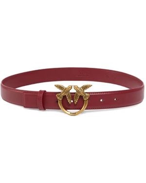 Pinko Love Birds Leather Belt - Red