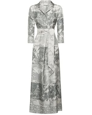 Pierre Louis Mascia Landscape-Print Maxi Dress - Gray