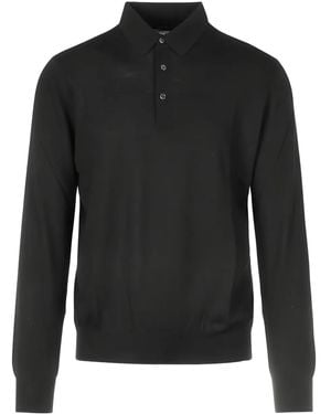 Gran Sasso Long-Sleeve Polo Shirt - Black