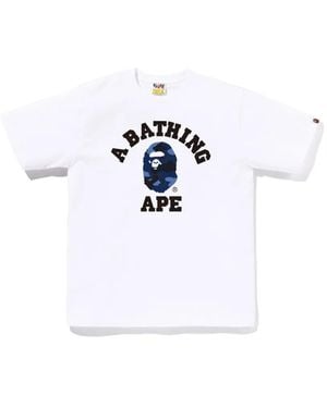 A Bathing Ape Camiseta Color Camo College - Blanco