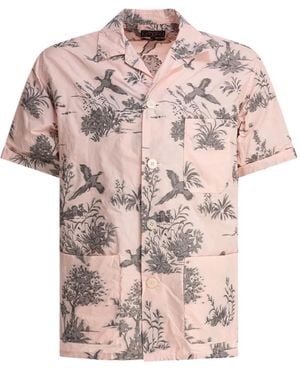 Beams Plus Bird-Print Pocket Shirt - Pink