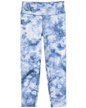 Lacoste Logo-Appliqué Printed Sport Leggings - Blue
