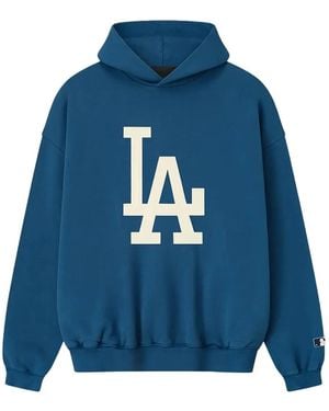 Fear Of God Dodgers Logo-Print Hoodie - Blue