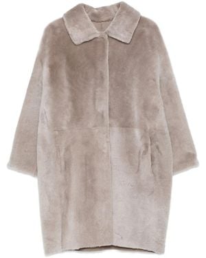 Manzoni 24 Shearling Collared Coat - ナチュラル