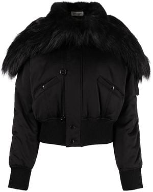 Saint Laurent Bomberjacke Mit Faux Fur - Schwarz