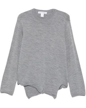 Comme des Garçons Asymmetric Fine-Knit Sweater - Gray