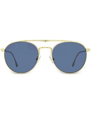 Longines Ovale Sonnenbrille Mit Doppelsteg - Blau