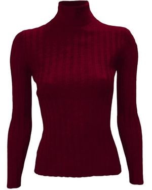 LA ROSE Ribbed Pullover - Red