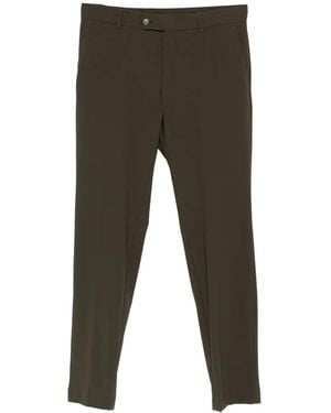 BOSS Button-Fastening Straight-Leg Pants - Gray