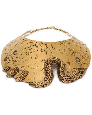 Roberto Cavalli Snake-Embellishment Choker Necklace - Metallic