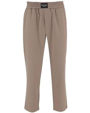 Just Cavalli Logo-Patch Straight-Leg Trousers - Grey