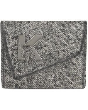 Karl Lagerfeld Cartera Geo con placa del logo - Gris