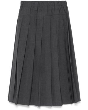 Brunello Cucinelli Pleated Midi Skirt - Grey