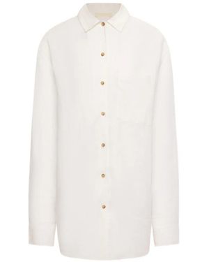 12 STOREEZ Crema Linen Shirt - White