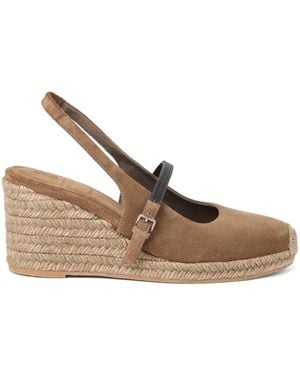 Brunello Cucinelli ウェッジエスパドリーユ - ブラウン