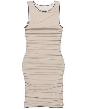 Patrizia Pepe Tulle Fitted Mini Dress - Natural