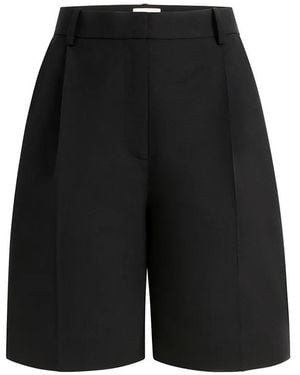 KHAITE Belt-Loop Shorts With Buttoned Closure, Size 2, 100% Virgin Wool - Black