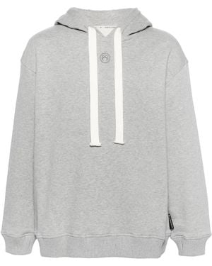 Marine Serre Calendars-Print Organic Cotton Hoodie - Grey