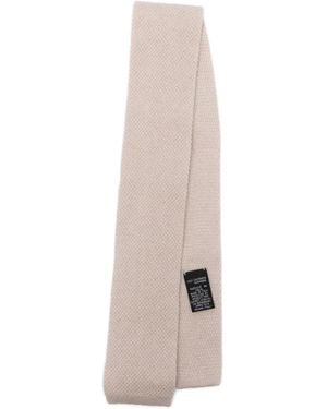 Eleventy Gebreide Kasjmier Stropdas - Wit