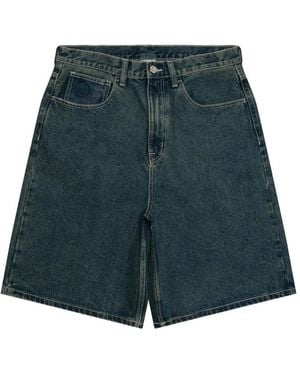 Aape By A Bathing Ape Logo Embroidered Denim Shorts - Green