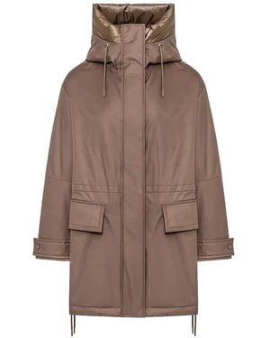 DUNO Kaya Reversible Zip-Up Coat - Brown