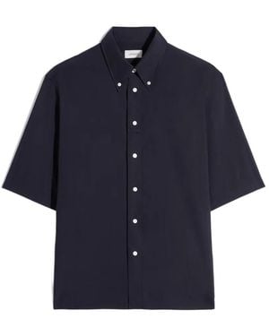 Lemaire Button-Down Short-Sleeves Shirt - Blue
