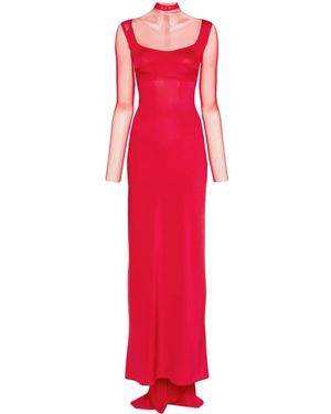 Atu Body Couture Semi-Sheer Gown - Red