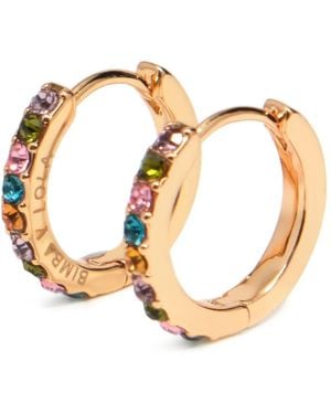 Bimba Y Lola Small Hoop Earrings With Crystals - Metallic