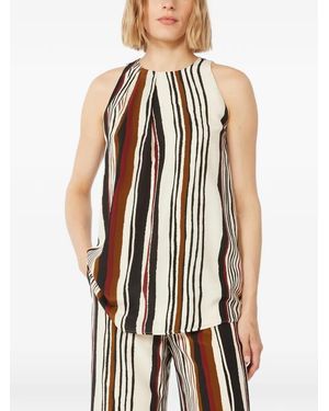 Max Mara Striped Silk Top - White