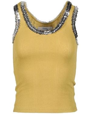 PRAYING Sequin-Embellished Pointelle-Knit Top - Yellow
