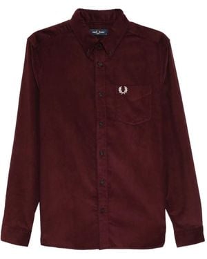 Fred Perry Hemd Mit Logo-Stickerei - Rot