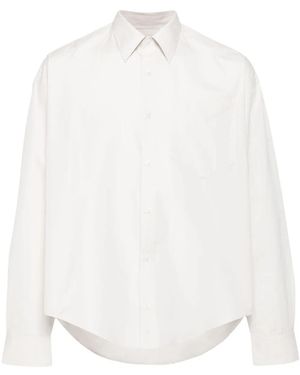 Ami Paris Ami De Coeur-Embroidered Poplin Shirt - White
