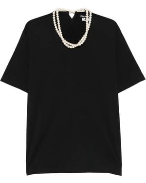 Junya Watanabe Pearl Embellished T-Shirt - Black