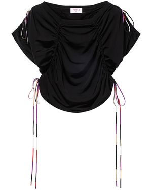 Emilio Pucci コントラストトリム クロップドトップ - ブラック