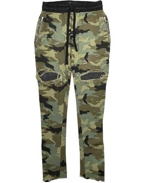 Amiri Mx1 Leather-Patch Track Trousers - Green