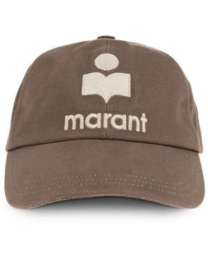 Isabel Marant Cappello Da Baseball Tyron Con Ricamo - Marrone