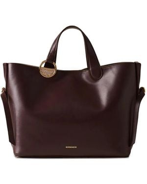 Borbonese Medium Bridle ring-detail leather tote bag - Braun