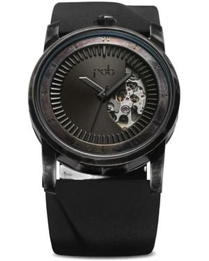 FOB PARIS R413 Solid Torch Leather 41.3Mm - Black